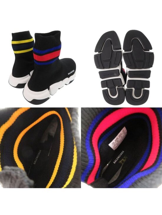 Balenciaga Speed 2.0 Sneakers Fabric Stripe Rubber Black 1280 main image 6